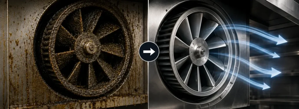 How Dirty Fan Wheels Affect Commercial Kitchen Ventilation